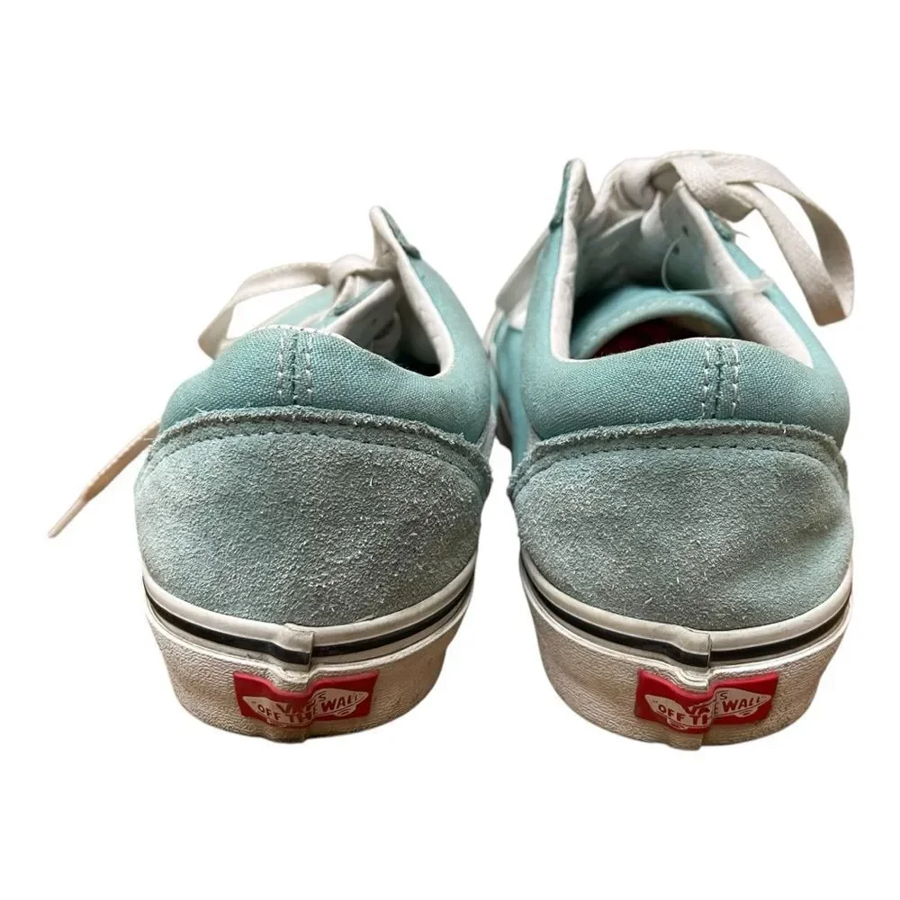 Vans Old Skool Suede Toe Aqua Teal Blue Size 9.5